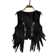 thumbnail image 4 of RMGVDSD Womens Western Tassels Vest Tops Sleeveless Fringe Open Front Vest Cowgir Jacket Cardigan Cover Up Casual Boho Style Trendy Outfit Soft Shirts Clothes, 4 of 4
