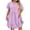 Purple, variant on Qiopertar Plus Size Casual Dress for Women Solid Color Round Neck Short Sleeve A-Line Dress Spring Summer Vacation Party Comfy Relaxed Fashion, Beige XXL