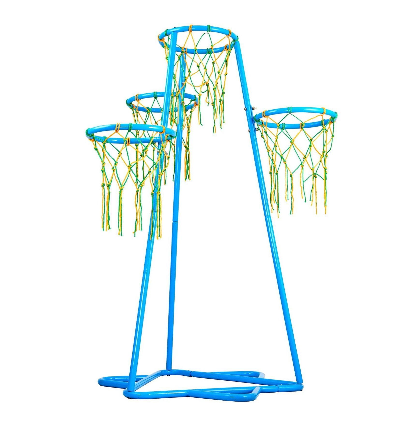 Kids Basketball Hoop 4-Hoop Portable Basketball Stand with Adjustable Heights
