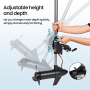 Naipo Electric Trolling Motor with 68 Lbs Thrust 8 Speeds,Boat Motor with LED Battery Indicator and Telescoping Handle for Inflatable Boat Kayak Fishing, Freshwater Use