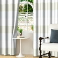 thumbnail image 3 of Lfeey Stripe Room Blackout Window Curtains, Drapes for Bedroom Living Room Kitchen Thermal Insulated 2 Panels, White, 42x63 inch, 3 of 6