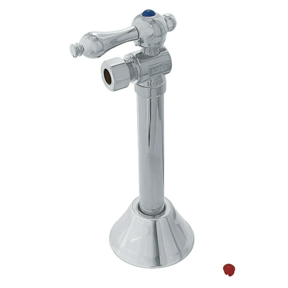 Kingston Brass CC83201 1/2-Inch Sweat x 3/8-Inch O.D. Comp Angle Shut-Off Valve with 5-Inch Extension in Polished Chrome