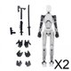 thumbnail image 1 of Figura De Acción Masculina Articulada Múltiple Impresa En 3D 2x Para Juego De Rol De Colección En Negro Y Transparente, 1 of 8