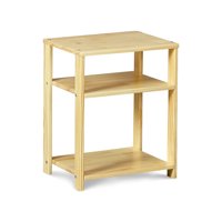 Wood End Table，3-Tier Nightstand for Small Space, Bedroom/Living Room, Natural Finish
