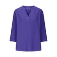 thumbnail image 4 of Plus Size Tops for Women Cotton Linen Shirts Button Down Tops Short Sleeve Casual Blouses Oversized Tshirts 2025 on Sale, 4 of 5