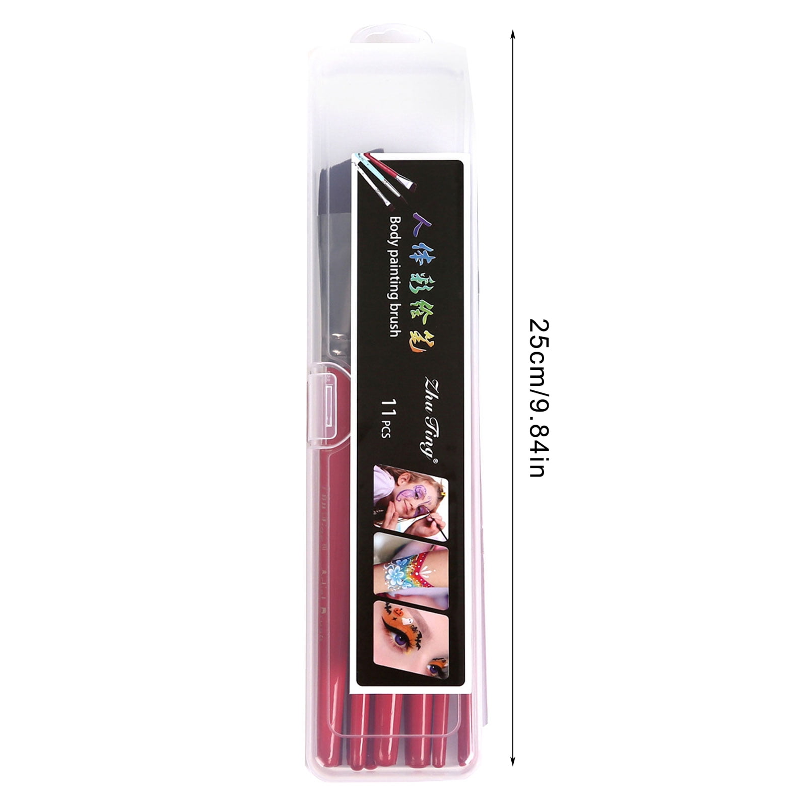 12x Artist Brushes Nylon Hair Paint Brushes Human Body Paint Brushes Face Painting Brushes Craft Supplies