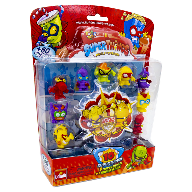 SuperZings Serie 1 – Blister 10 Figure (1 Oro + 9 Regolari) – Personaggi Kaboom City – Collezionabili