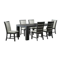 Pemberly Row 7PC Dining Set-Table & Six Side Chairs in Black