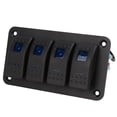 thumbnail image 1 of 4 Gang Rocker Switch, Reinforced Design Antiglare IP65 Waterproof LED Blue Backlit ON Off Toggle Switch Safe Use  For 12-24V Vehicles Yachts SUVs Trucks, 1 of 8