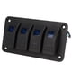 thumbnail image 2 of Panel de interruptores basculantes de 4 posiciones con múltiples protecciones, retroiluminación LED azul, IP65, resistente al agua para 12-Vehículos de 24 V Embarcaciones SUV Camiones, 2 of 14