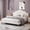 White, variant on Eyisean Queen Size Bed Frame with Adjustable Headboard, Linen Fabric Modern Platform Bed with 12 Hardwood Slats and an Upgraded Frame, Strong Wood Slat Support, No Box Spring Needed, Easy Assembly
