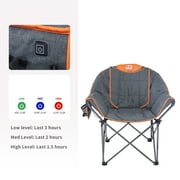 M8TRX Heated Camping Chair, Extra-Wide Outdoor Folding Chair, Supports 350 lbs., USB Charging Port, Heated