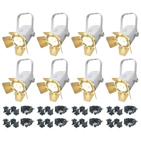 8) Chauvet DJ EVE TF-20 LED Par Wash Stage Theatre Fresnal Display Lights+Clamps