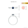 thumbnail image 4 of ANGARA Natural Tapered Shank Blue Sapphire Solitaire Ring with Diamonds in 14K White Gold for Women (Size-4mm) | September Birthstone, Anniversary, Jewelry Gift for Women | Natural Blue Sapphire Ring, 4 of 9