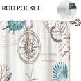thumbnail image 4 of 2 Pcs Vintage Starfish Seashell Coastal Kitchen Curtains, Coral Nautical Ocean Beach Short Tier Curtains for Bathroom Dining Room, 56x40 Inch, 4 of 4