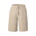 thumbnail image 7 of Women Lightweigh Shorts Drawstring Pull-on Wide Leg Straight Casual Short Pants Bermuda Shorts For Women Knee Length Wide Leg Summer Short Summer Beach Vacation Outfit Khaki XXL, 7 of 7