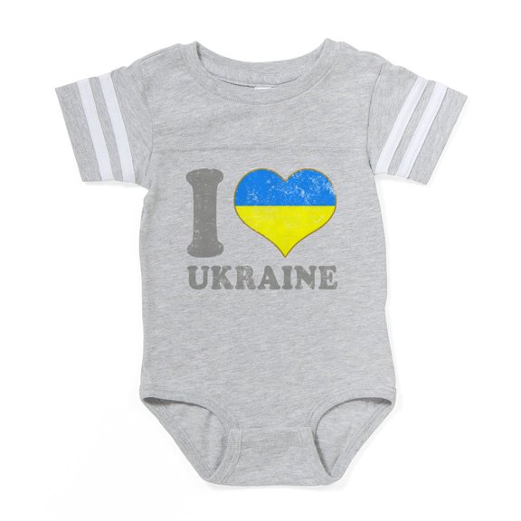 CafePress - I Love Ukraine Native Ukrai - Cute Infant Baby Football Bodysuit