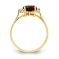 thumbnail image 2 of Primal Gold 14 Karat Yellow Gold 7mm Heart Garnet and Diamond Ring, 2 of 7