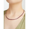 thumbnail image 4 of Morgan & Paige Jewelry 18 Karat Yellow Gold over Sterling Silver Genuine African Amethyst Marquise Wave Tennis Necklace with Black Velvet Pouch and Box, 18 Inches, 4 of 7