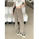 thumbnail image 1 of Pantalones anchos de cintura alta para mujer, holgados, de verano, para tiempo libre, a la moda, largos, cómodos, para oficina, estilo japonés, lisos, plisados., 1 of 6