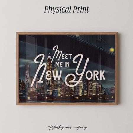 Vintage New York City Skyline Mid Century Decorative Interior Wall Art Poster