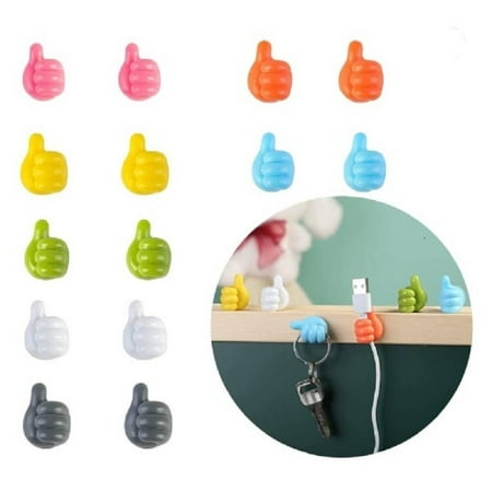 

ZGBY 24-Piece Thumbs Up Wall Hooks Creative Punch-Free Self Adhesive Storage Holders
