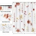 thumbnail image 6 of Floral Shower Curtain,Shower Curtains for Bathroom,Coral Beige Flower Shower Curtain Sets Leaf Shower Curtain Plants Modern White Fabric Waterproof Cloth Bathtub Curtains with Hooks 72x72 Inch, 6 of 6