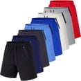 thumbnail image 5 of Men's 5-Pack Performance Training Shorts With Zipper Pockets (Sizes, S to 2XL), 5 of 6