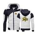 thumbnail image 5 of 2023 New Men Death Rock Band Heavy Metal Autumn Casual Color Matching Hooded Hoodie Diagonal Zipper Designe Warm Pullover Jacket, 5 of 5