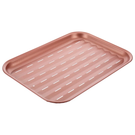 Worgeous Golden Nonstick Carbon Steel Barbecue Grill Plate 7.87x11.81 Inches for Home Use with Excellent Heat Insulation