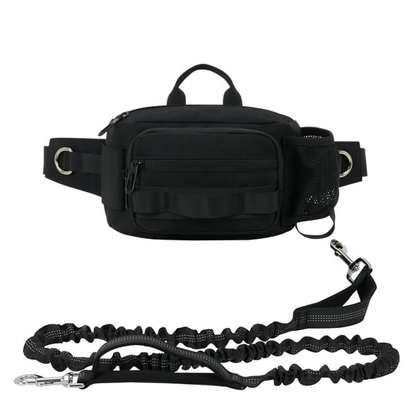 SOUUXIU Retractable Bungee Pet Leash with Multi-Pocket Waist Bag Hands Free Dog Leash for Outdoor Dog Training Walking