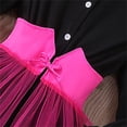 thumbnail image 4 of Floleo Robe à Col pour Enfants Couleur Unie Manches Bouffantes en Maille avec Boutons devant Manches Longues Confort Décontracté Usage Quotidien Robe de Mode pour Enfants (Rose Vif, 9-10 Ans), 4 of 8