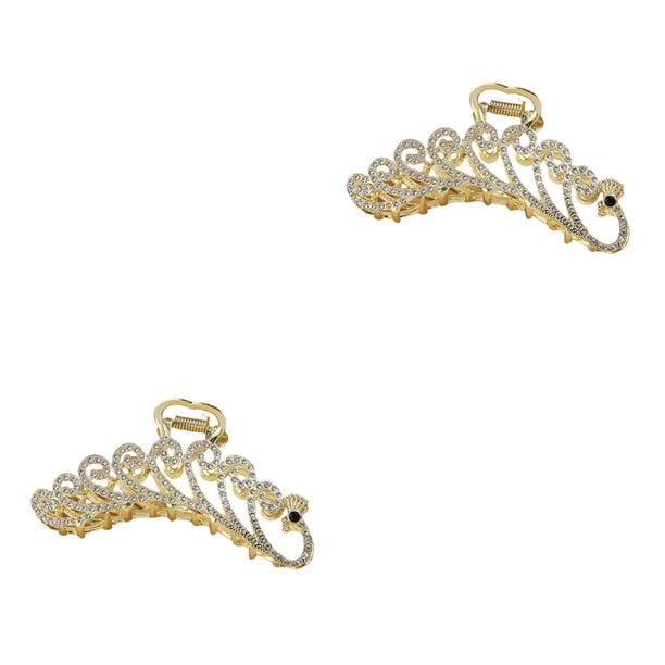 Guardurnaity Pinza para el pelo para mujer, pinza geométrica con personalidad brillante para niñas, pinza elegante a la moda para fiesta de boda, regalo de Cristal 2piezas Guardurnaity CBP314368