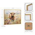 thumbnail image 6 of Kate and Laurel Highland Cow in a Flower Field Landscape Framed Wall Art by The Creative Bunch Studio, 20x16 Gold, Cute Highland Cow Art for Wall, 6 of 7