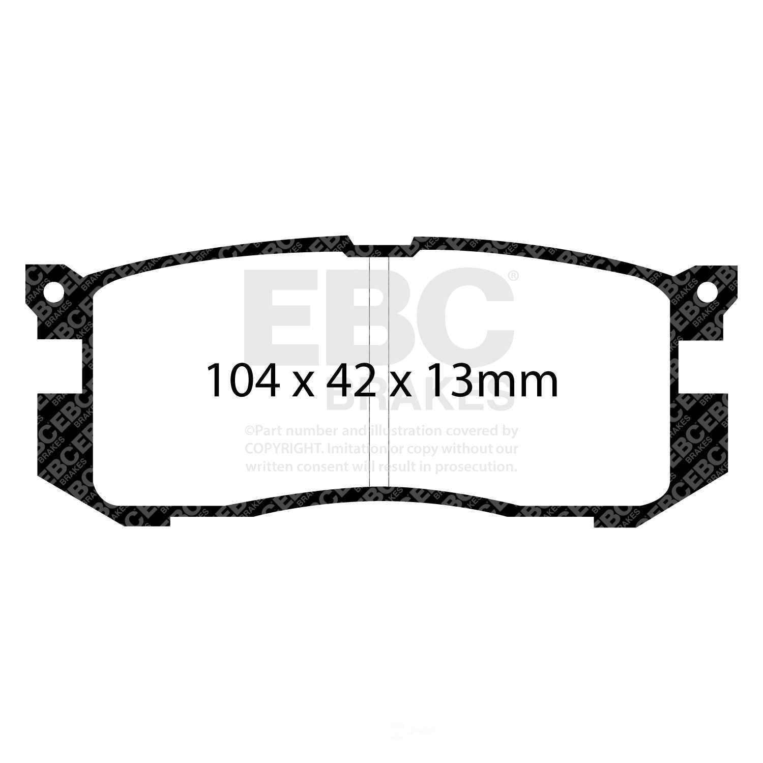EBC Brakes Ultimax OE Replacement Brake Pad Set Fits select: 1989-1993 FORD PROBE, 1988-1992 MAZDA 626