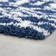 thumbnail image 5 of Contemporary 3x5 Area Rug Shag Thick (3'3'' x 5') Geometric Navy, White Indoor Rectangle Easy to Clean, 5 of 9