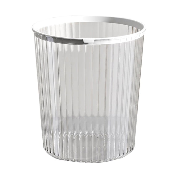 Yatlte Transparent Trash Can, Space Saving Trash Wastebasket, Multipurpose Stylish Simple Round Shape Large Capacity Waste Basket for Bathroom Bedroom Kitchen Office