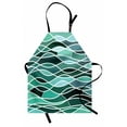 thumbnail image 1 of Seafoam Apron, Stained Glass Pattern with Wavy Lines and Mosaic Abstract Geometric Composition, Unisex Kitchen Bib with Adjustable Neck for Cooking Gardening, Adult Size, Multicolor, by Ambesonne, 1 of 4