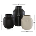 thumbnail image 4 of SAFAVIEH Raya Solid Rustic Ceramic Vase, Set of 3, Charcoal & Beige, 4 of 5