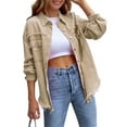 thumbnail image 1 of SUNSIOM Women's Oversized Denim Jacket Coat Lapel Long Sleeve Button Up Ripped Jean Jacket Autumn Spring, 1 of 6