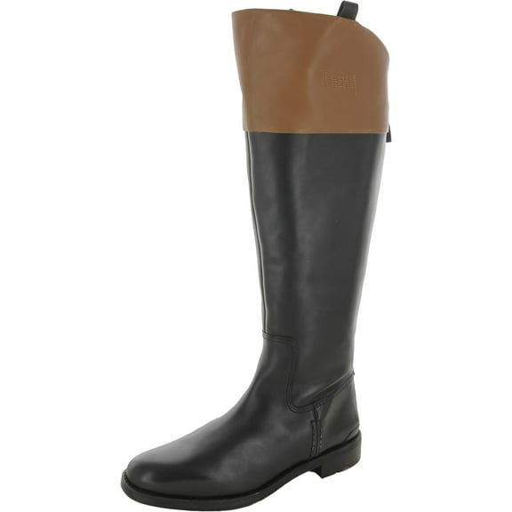 Franco Sarto Womens Meyer2 Leather Almond Toe Knee-High Boots
