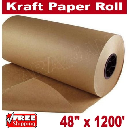 48" x 1200' Brown Kraft Paper Roll 30lb Shipping Wrapping Cushioning Void Fill
