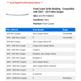 thumbnail image 2 of Front Lower Grille Molding - Compatible with 2007 - 2015 Mini Cooper 2008 2009 2010 2011 2012 2013 2014, 2 of 2