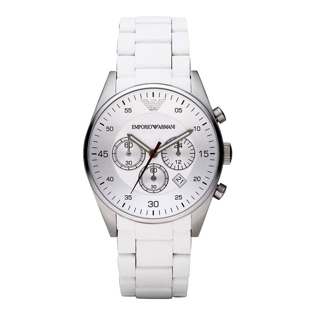 特価！EMPORIO ARMANI Sportivo White Dial Watch AR5920 Emporio Armani AR5920 Women's Sport Watch, White & Rose Gold