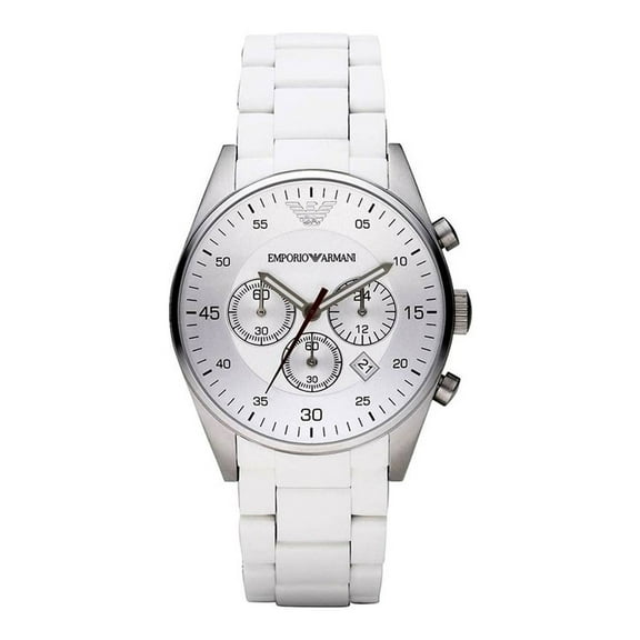 Emporio Armani Men's Quartz Analog White Dial Stainless Steel 50m Watch AR5859