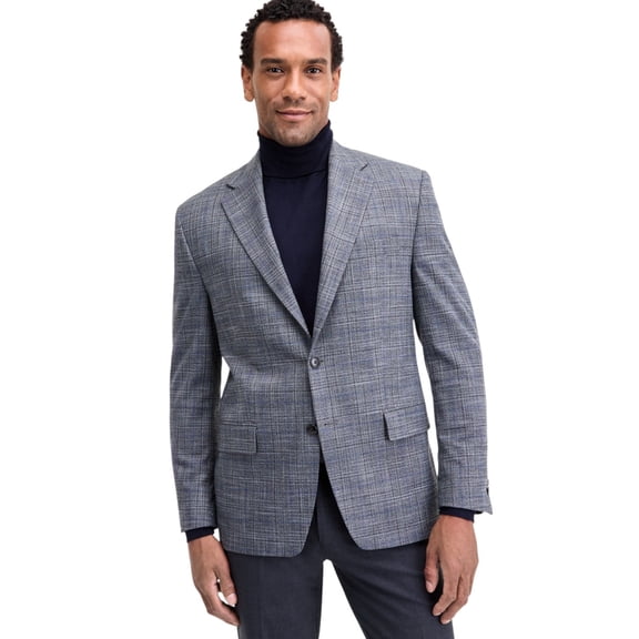 Michael Kors Mens Classic fit Sport Coat Blazer 38 R Gray Black Plaid Stretch