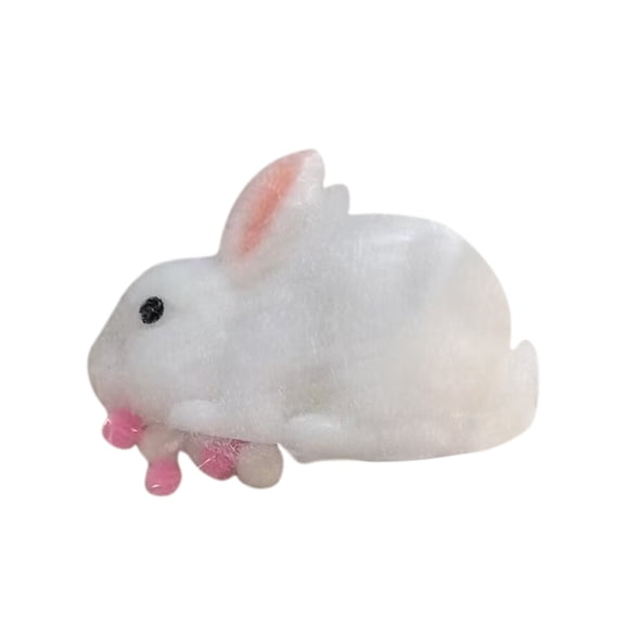 Cute Taba Squishy Bunny - Handcrafted Squishy Bunny Stress Relief Toy for Adult/Kids, Stress Relief | Realistic Soft Rabbit Design, Perfect Squeeze Toys Gift for Relaxation and Fun (White)