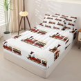 thumbnail image 2 of Manfei Boys Train Zipper Full Size Comforter Sets with Fitted Sheet and 2 Pillowcases,Cute Cartoon Car Print Zipper Bedding Set,White,Polkadot Reversible,4pcs, 2 of 8