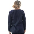 thumbnail image 3 of COUVER Women's Cotton Crew Neck Long Sleeve Shirt, 1PC, Navy, 2X-Large, 3 of 6