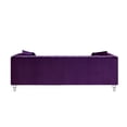thumbnail image 6 of Inspired Home Grant Purple Velvet Sofa - Biscuit Tufted | Lucite Leg | Sinuous Springs, 6 of 11
